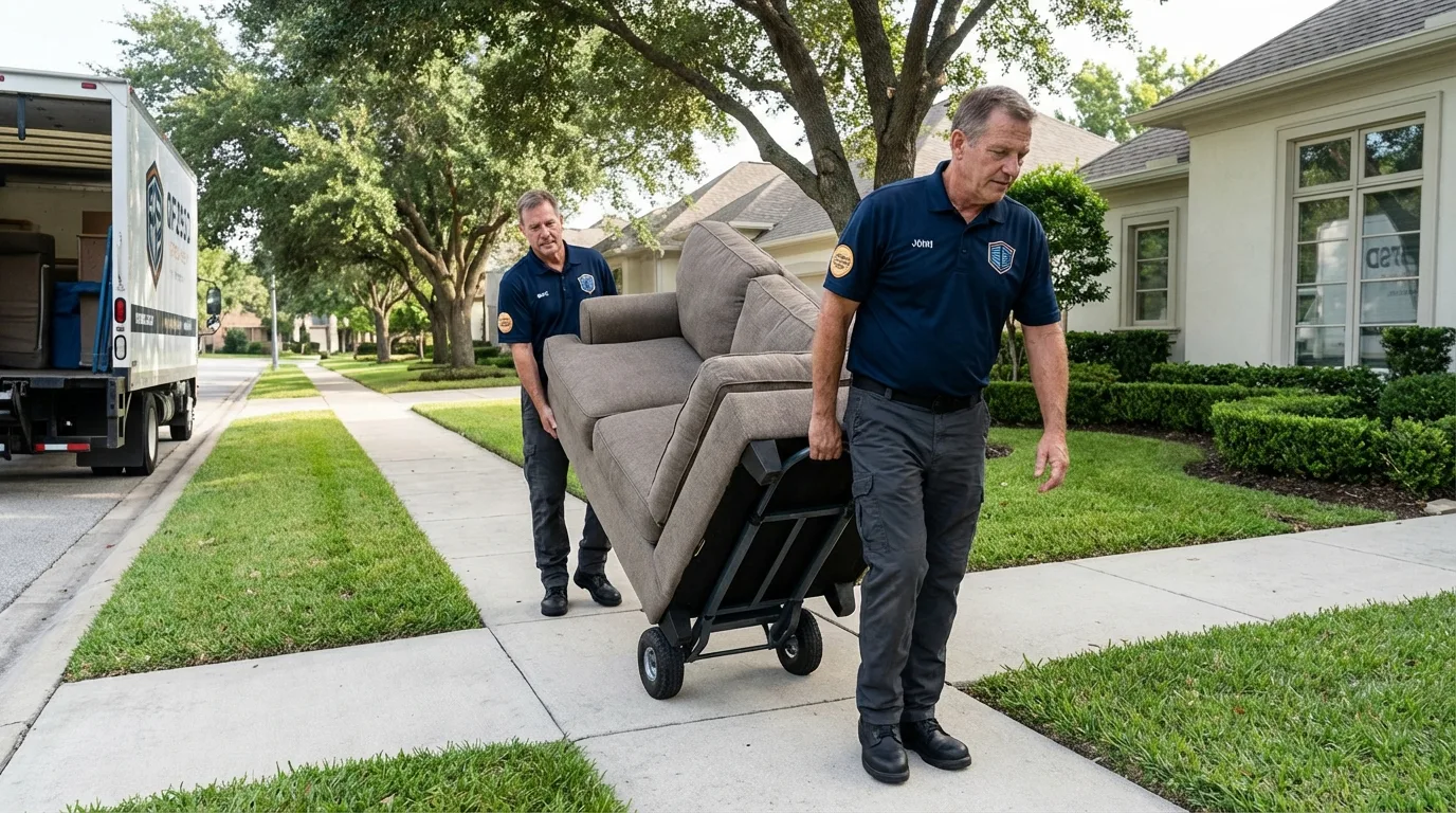 Local residential moving crew loading furniture in Cherokee, IA